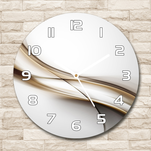 Round wall clock Brown wave