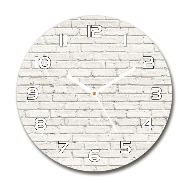 Round glass clock Brick wall