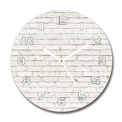 Round glass clock Brick wall