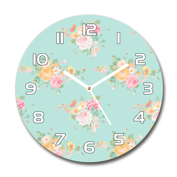 Round wall clock Floral pattern