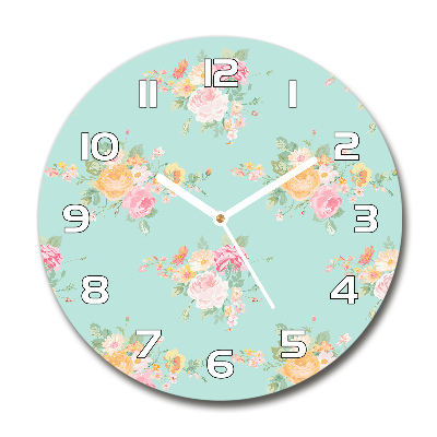 Round wall clock Floral pattern