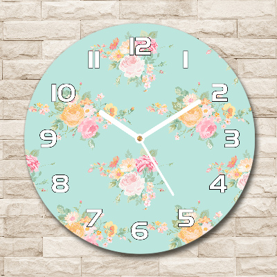 Round wall clock Floral pattern