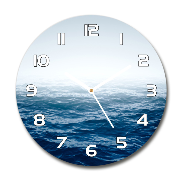 Round wall clock Sea waves