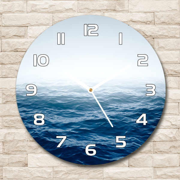 Round wall clock Sea waves