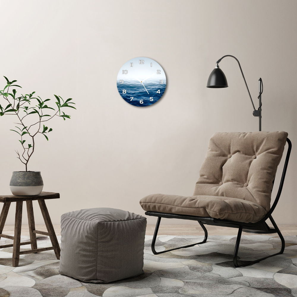 Round wall clock Sea waves