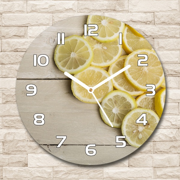 Round wall clock Lemons wood