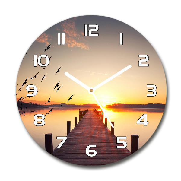 Round wall clock Sunset