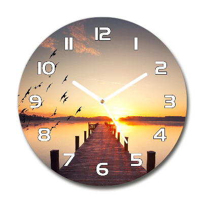 Round wall clock Sunset