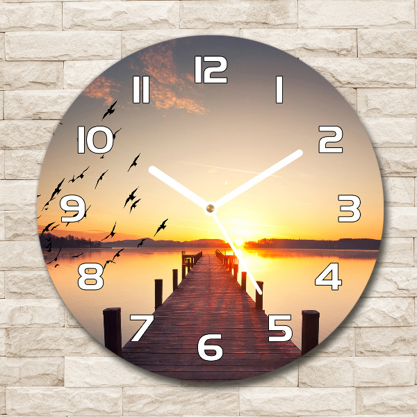 Round wall clock Sunset