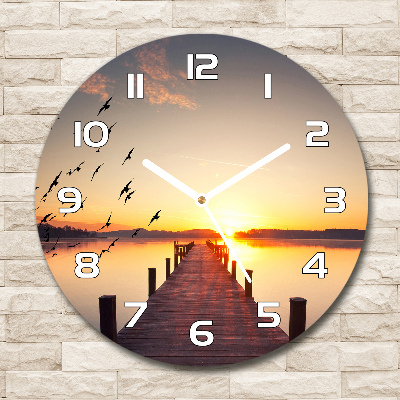 Round wall clock Sunset