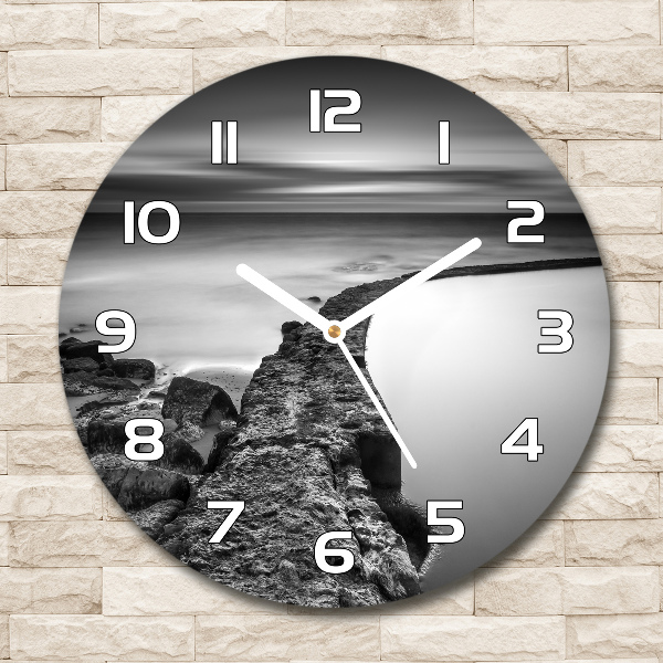 Round wall clock Stony beach