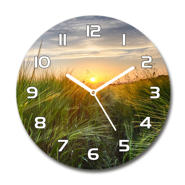 Round wall clock Wheat field