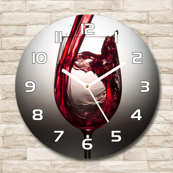 Round wall clock Red wine