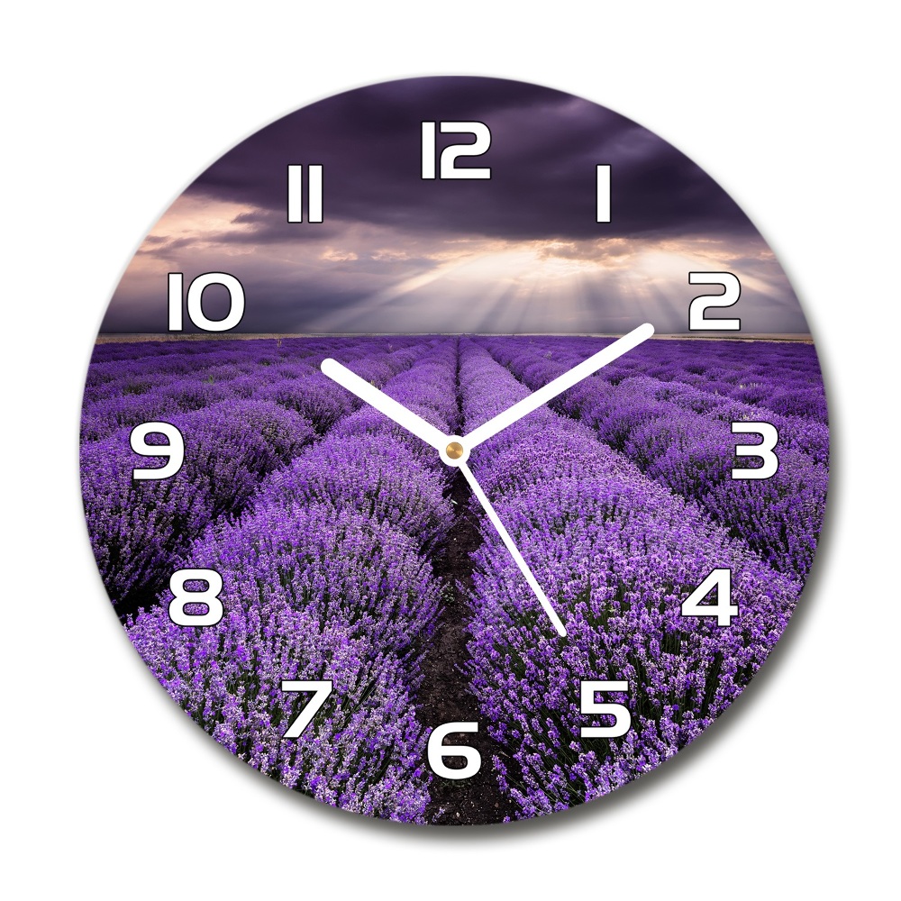 Round wall clock Lavender field