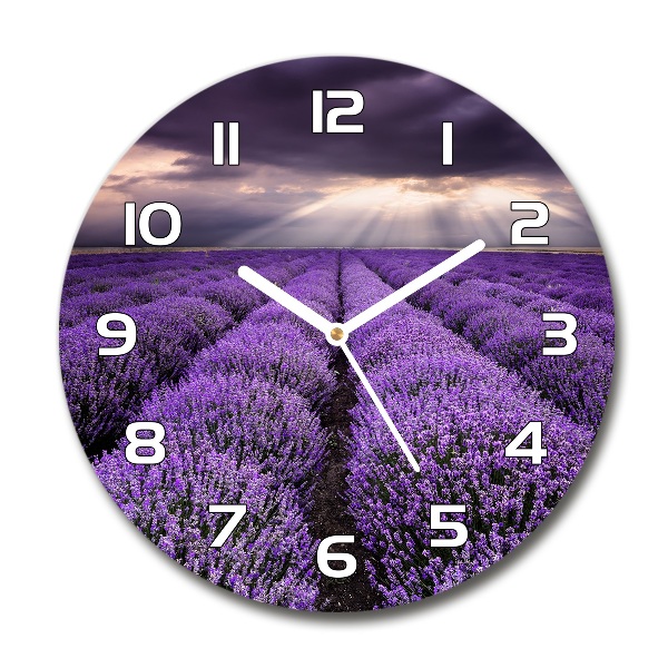 Round wall clock Lavender field