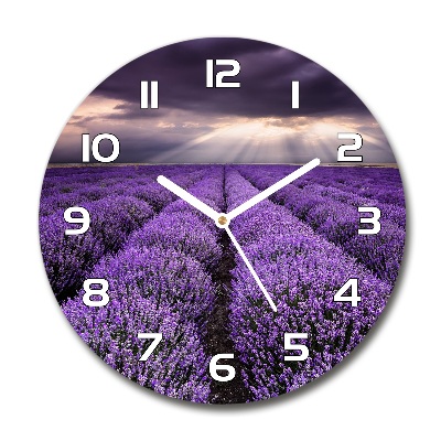 Round wall clock Lavender field