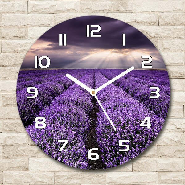 Round wall clock Lavender field