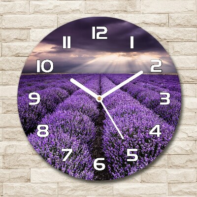 Round wall clock Lavender field