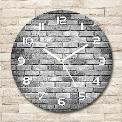 Round glass clock Brick wall