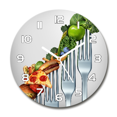 Round glass wall clock Progress in the diet