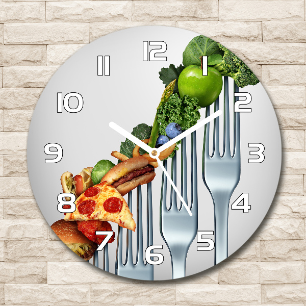 Round glass wall clock Progress in the diet