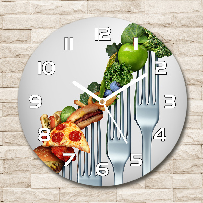 Round glass wall clock Progress in the diet