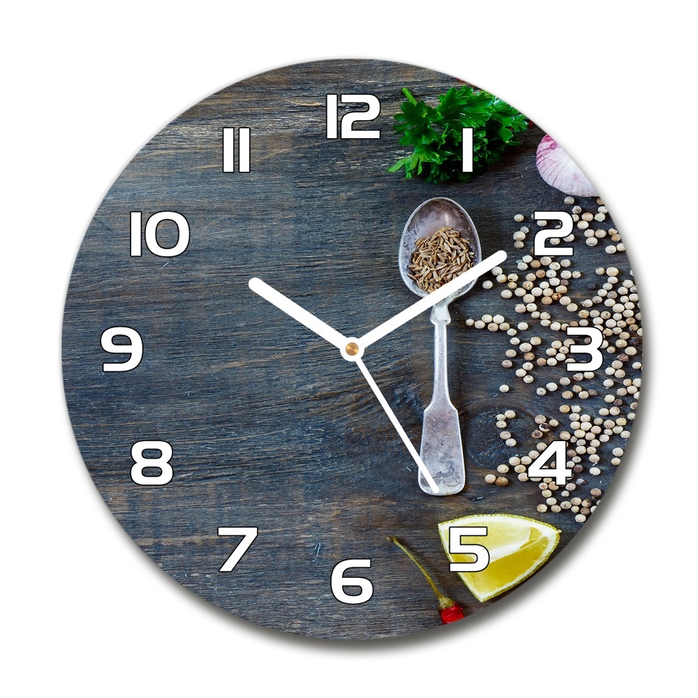 Round wall clock Spices and herbs