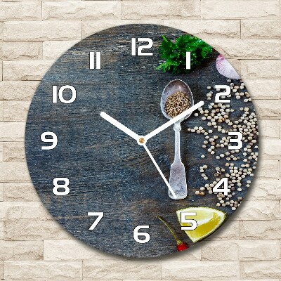 Round wall clock Spices and herbs