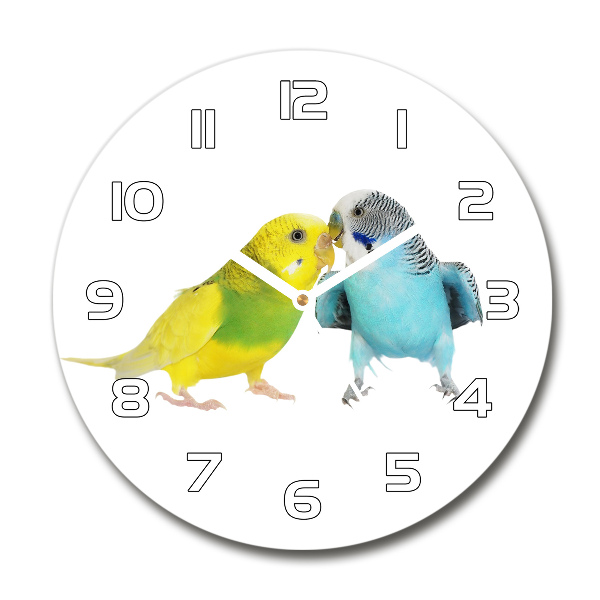 Round wall clock Faded parakeets