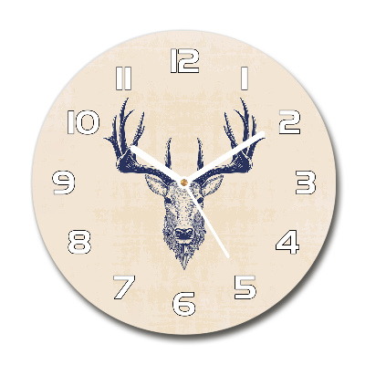 Round wall clock Deer