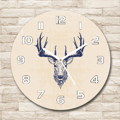 Round wall clock Deer