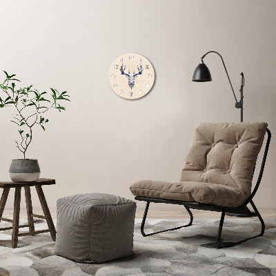 Round wall clock Deer