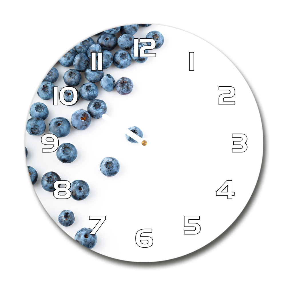 Round glass wall clock Berries