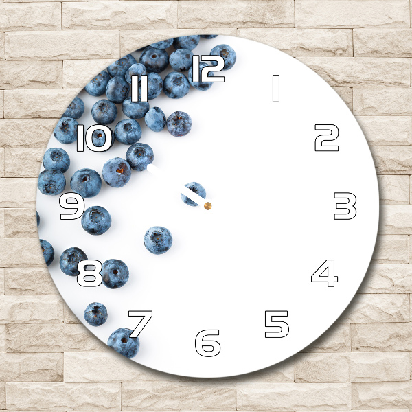 Round glass wall clock Berries