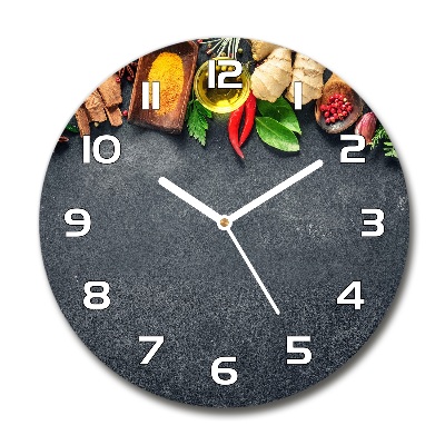 Round wall clock Herbs and spices