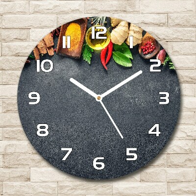 Round wall clock Herbs and spices