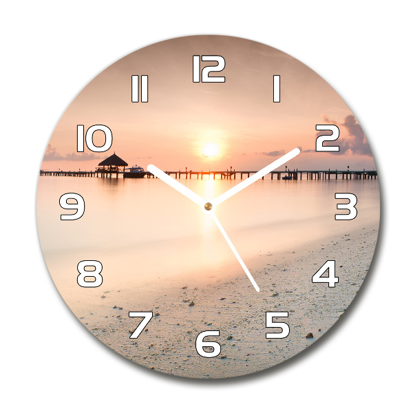 Round wall clock Maldives beach