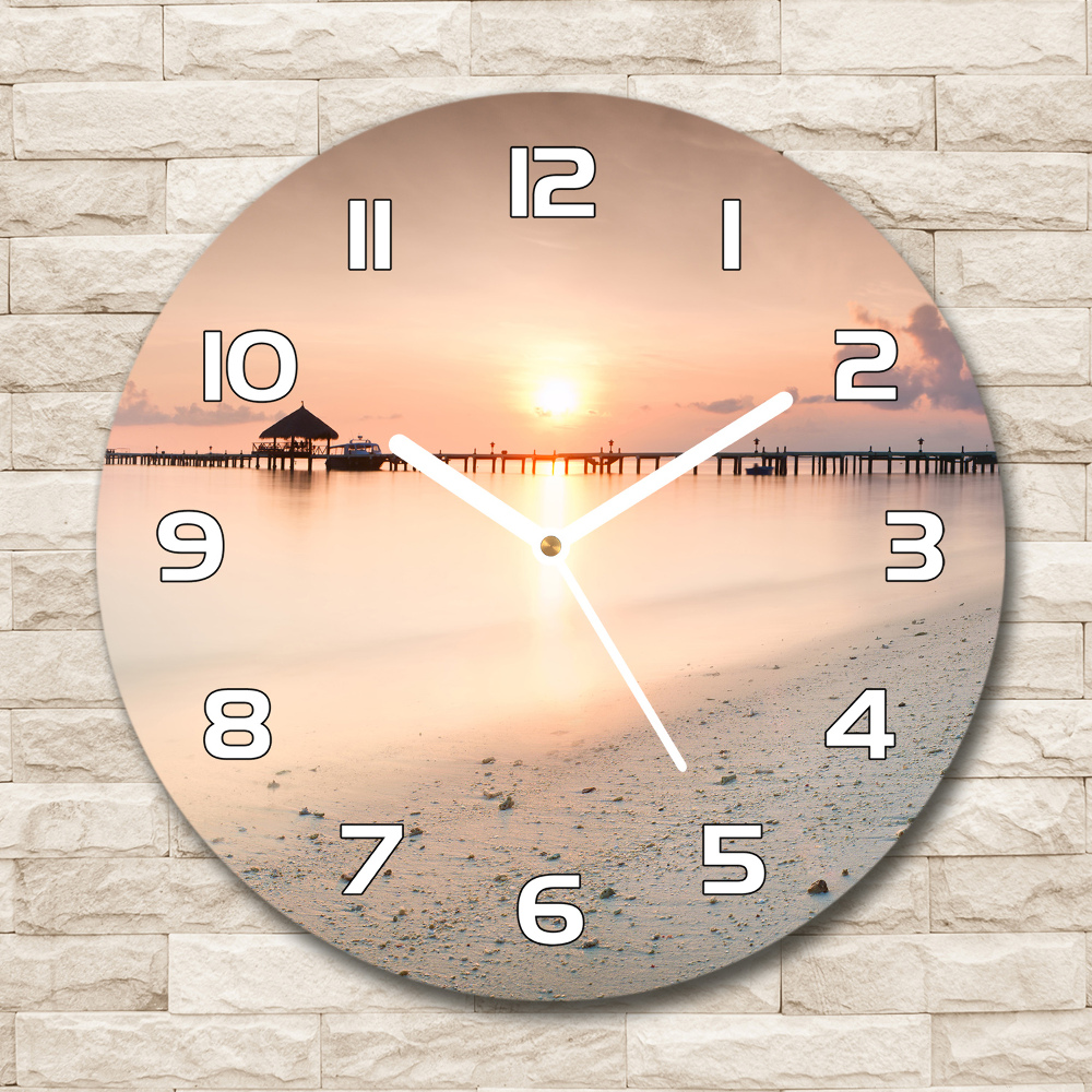 Round wall clock Maldives beach