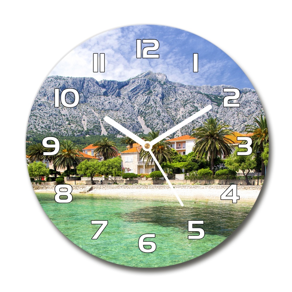 Round wall clock Beach in Croatia