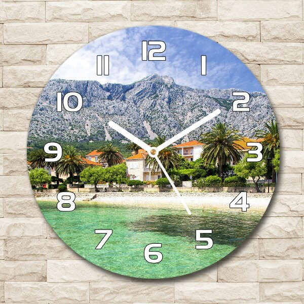 Round wall clock Beach in Croatia