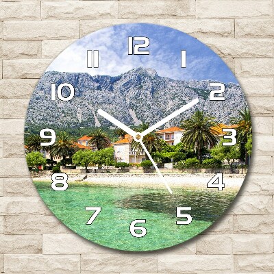 Round wall clock Beach in Croatia