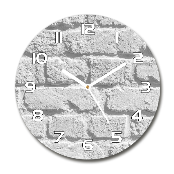 Round glass clock Brick wall