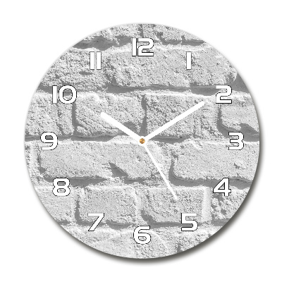 Round glass clock Brick wall