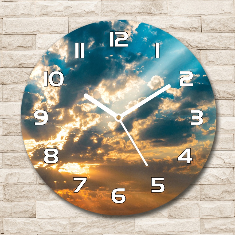 Round wall clock Sunset heaven