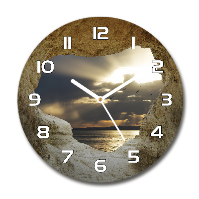 Round wall clock Coastal cave