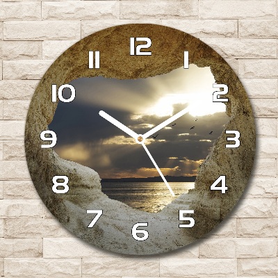 Round wall clock Coastal cave