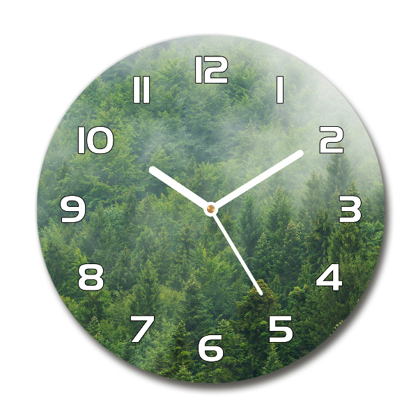 Round wall clock Mysterious forest