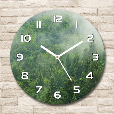 Round wall clock Mysterious forest