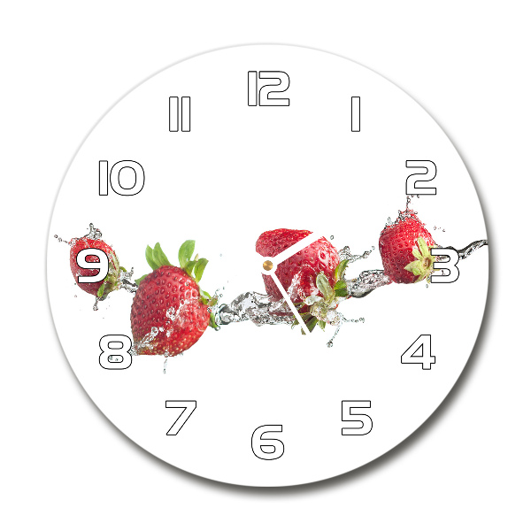 Round wall clock Strawberries and water