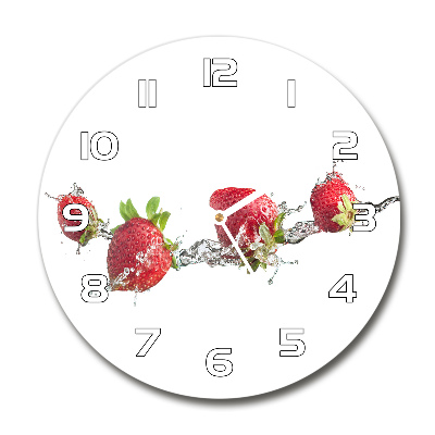 Round wall clock Strawberries and water